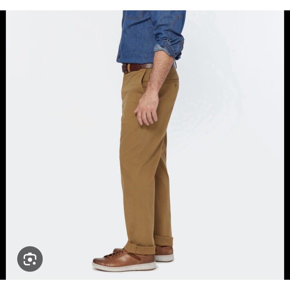Duluth Khaki Pants Men’s Sz 46x32 Flex Ballroom Relaxed Fit Tan Cotton